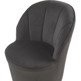 Fauteuil zwart fluweel goudmetalen onderstel ronde accent kuipstoel glam retro woonkamer