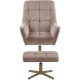 Beliani MOLLE - Fauteuil - Beige - Fluweel