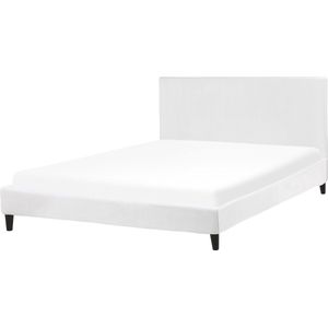 FITOU - Tweepersoonsbed - Wit - 180 x 200 cm - Fluweel