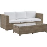 Beliani BELLUNO - Loungeset voor 5 - Wit - PE rotan