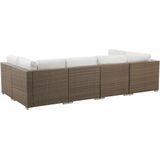 Beliani BELVEDERE - Loungeset voor 6 - Bruin/Wit - PE rotan