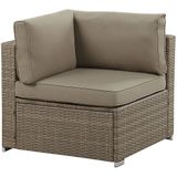 Loungeset met Salontafel Beige/Bruin Wicker Aluminium 4-zits Glazen Tafelblad Kussens