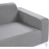 Loungebank grijs polyester aluminium metaal 3-zits witte poten