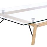 KAMINA - Eettafel - Lichte houtkleur - 80 x 140 cm - Veiligheidsglas