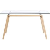 KAMINA - Eettafel - Lichte houtkleur - 80 x 140 cm - Veiligheidsglas