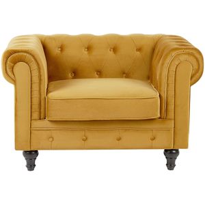 CHESTERFIELD - Chesterfield fauteuil - Geel - Fluweel