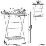 Bijzettafel zwart metaal 40 x 35 cm vouwen draad tafelblad met plank Victoriaans vintage ontwerp