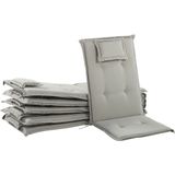 TOSCANA - Tuinkussen set van 6 - Taupe - 50 X 70 cm - Polyester