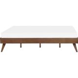 BERRIC - Tweepersoonsbed - Donkere houtkleur - 140 x 200 cm - MDF