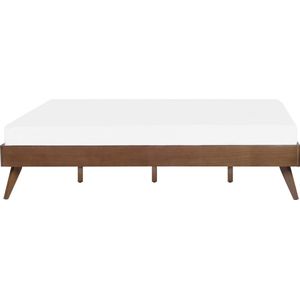 BERRIC - Tweepersoonsbed - Donkere houtkleur - 140 x 200 cm - MDF