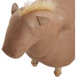 Krukje voor kinderen Hout Polyester Beige Paard Vorm Lederlook Kinderkamer