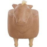 Krukje voor kinderen Hout Polyester Beige Paard Vorm Lederlook Kinderkamer