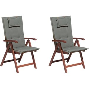 Beliani TOSCANA - Set of 2 Chairs - Donkere houtkleur - Acaciahout