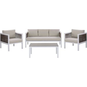Beliani BORELLO - Loungeset voor 5 - Wit - Aluminium