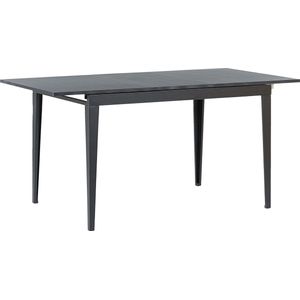 NORLEY - Uitschuifbare eettafel - Zwart - 80 x 120/160 cm - MDF