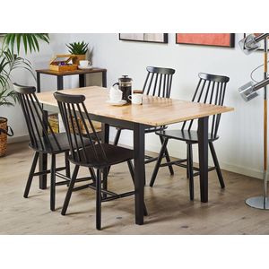 Beliani HOUSTON - Dining Table - Lichte houtkleur - Rubberhout