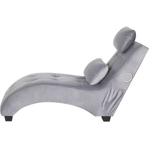 SIMORRE - Chaise Longue - Grijs - Universeel - Fluweel