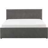 Beliani ROCHEFORT  - Bed met opbergruimte - Grijs - 160 x 200 cm - Fluweel