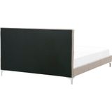 AMBERT - Tweepersoonsbed - Taupe - 160 x 200 cm - Kunstleer