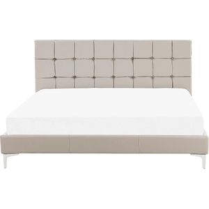 AMBERT - Tweepersoonsbed - Taupe - 180 x 200 cm - Kunstleer