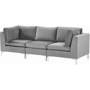 Beliani EVJA - Modulaire Sofa-Grijs-Fluweel