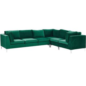 Beliani EVJA - Modulaire Sofa-Groen-Fluweel