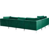 Beliani EVJA - Modulaire Sofa-Groen-Fluweel