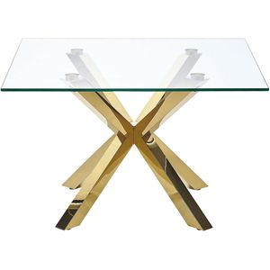 Koffietafel licht hout effect ⌀ 70 cm glas tafelblad rond bijzettafel woonkamer modern