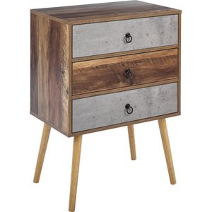 Dressoir Donker Houten Kleur / Lichtbruin 3 Laden Rustieke Stijl Industriële Stijl