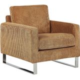 Beliani VIND - Armchair - Bruin - Corduroy