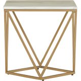 MALIBU - Bijzettafel - Wit/ Beige - MDF