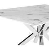 SABROSA - Eettafel - Wit - 90 x 160 cm - Veiligheidsglas