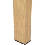 Eettafel transparant gehard glas tafelblad 130 x 80 cm licht hout poten Scandinavisch