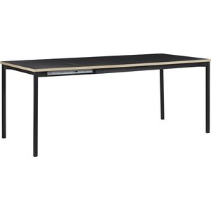 AVIS - Uitschuifbare eettafel - Zwart - 90 x 140/190 cm - MDF