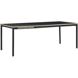 AVIS - Uitschuifbare eettafel - Zwart - 90 x 160/210 cm - MDF