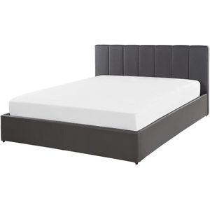 Beliani DREUX - Bed met Opbergruimte - Grijs - 140 X 200 cm - Kunstleer