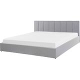 DREUX - Bed met opbergruimte - Lichtgrijs - 180 x 200 cm - Polyester