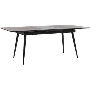 MALDON - Uitschuifbare eettafel - Zwart - 90 x 160/200 cm - MDF