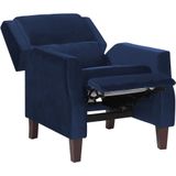 Beliani EGERSUND - Fauteuil - Blauw - Fluweel