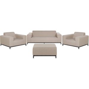 Beliani - ROVIGO - Loungeset voor 5 - Beige|Zwart - Polyester