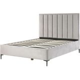 SEZANNE - Bed met opbergruimte - Lichtgrijs - 160 x 200 cm - Fluweel