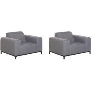 Beliani - ROVIGO - Fauteuil - Grijs - Polyester