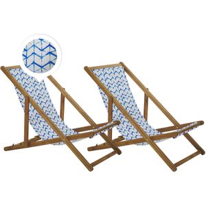 Beliani ANZIO  - Strandstoel set van 2 - Blauw - Polyester