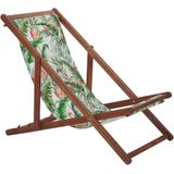 Beliani ANZIO  - Strandstoel set van 2 - Donkere houtkleur - Polyester