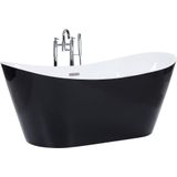 Vrijstaand bad zwart sanitair acryl ovaal 160 x 76 cm modern
