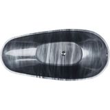 Badkuip zwart 170 x 80 cm marmerlook vrijstaand sanitair acryl walnootvorm badkameraccessoires elegant modern design
