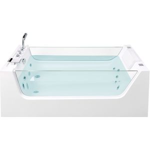 Whirlpool bad wit 170 x 80 cm vrijstaand Sanitair acryl cubbelzijdig kijkvenster rechthoekig badkamer elegant modern design