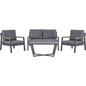 Beliani DELIA - Loungeset voor 4 - Grijs - Aluminium