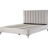 SEZANNE - Bed met opbergruimte - Lichtgrijs - 180 x 200 cm - Fluweel