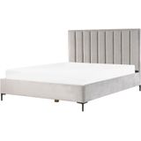 SEZANNE - Bed met opbergruimte - Lichtgrijs - 180 x 200 cm - Fluweel